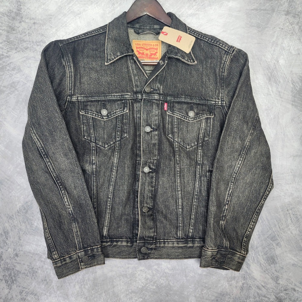 NWT Levis Type III Denim Trucker Jacket Washed Black Dark Grey Medium NWT